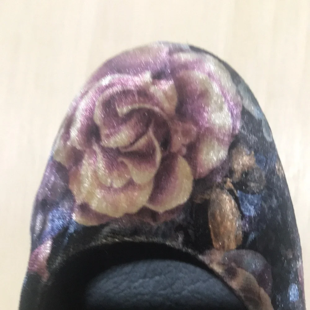 Jeffrey Campbell Bohemian Floral Velvet Mary Jane Platform Shoes Size 9M